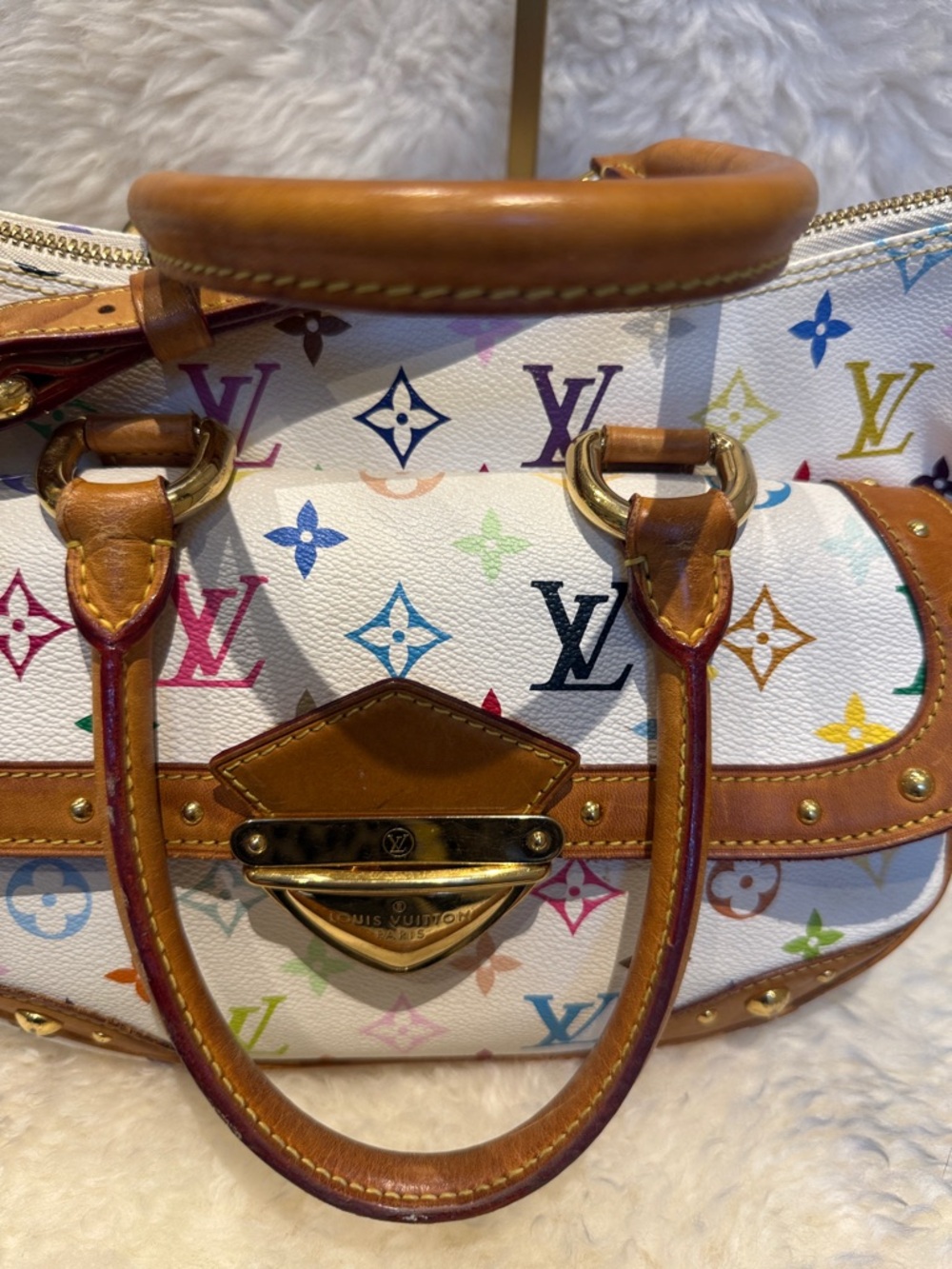 Louis Vuitton White Multicolor Murakami Monogram Rita - Picture 5 of 14